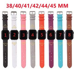 Fashion Designer bandjes horlogebanden voor Apple horlogeband 41mm 42mm 40mm 44mm iwatch 7 6 bands PU lederen band armband brief gedrukt horlogeband PA5061