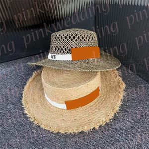 Créateur de mode chapeau de paille creux Protection solaire chapeau lettre imprimer femmes hommes visière pêcheur chapeaux