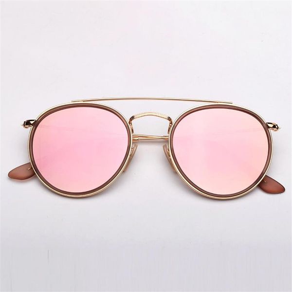 Lunettes de soleil créatrices de mode Classic Double Bridge Mens Sungass Pumk Sun Verres UV Protection Lences Vintage Eyeglass avec Top 224J