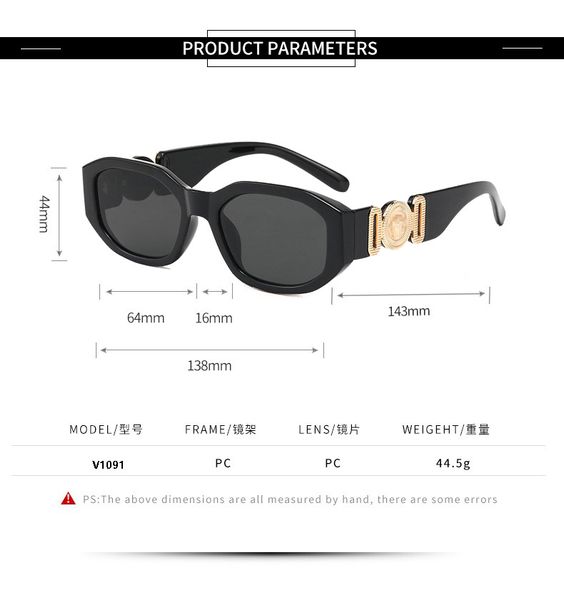 Gafas de sol de diseñador de moda Marco completo clásico para hombre Mujer hermosa Diseñador Gafas de sol Biggie Sunglass Accesorios de lujo para mujer