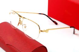 Lunettes de soleil de créateur de mode pour hommes femmes lunettes lunettes pilotes tête incurvée C décoration demi-cadre anti double pont hommes femme Carti E