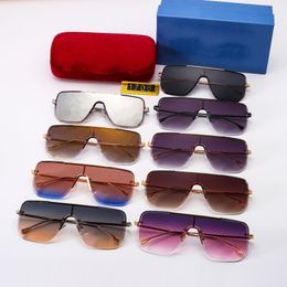 Modeontwerper zonnebril voor vrouwen semi-randloze metaal wit oversized zonnebril originele merk volwassen trendy gunsten UV400 brillen 8 kleur optioneel