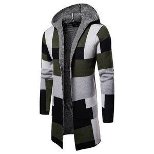 Mode- Designer Sweaters Lange mouw Cardigan Hooded Heren Sweaters Mode Contrast Kleur Mannelijke Kleding