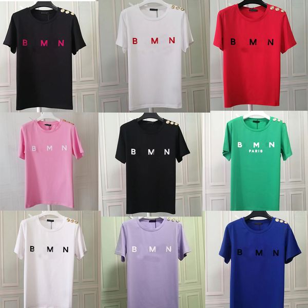 T-shirts de créateurs de mode T-shirts d'été T-shirts pour femmes pour hommes Lettres imprimées Chemises à boutons d'épaule T-shirts à manches courtes Chemises de luxe Pull-shirts Vêtements Couleurs mélangées