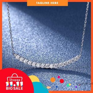 Modeontwerper tiff ketting top Morsonite Sterling Zilver S925 smile Ketting t home eenvoudig dames galvaniseerproces Amerikaans D-COLOR diamant 54UR