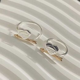 Modeontwerper Tiff ring top T Family s925 All Body Sterling Silver Love Ring Veelzijdige Koreaanse versie Casual One Arrow Heart Piercing Dames