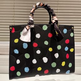 Modedesigner-Einkaufstasche, bunte Graffiti-Handtasche, Damen-Ledertasche, 2023, neue Litschi-Muster, eine Schulter, Umhängetasche, Mutter-Einkaufstasche
