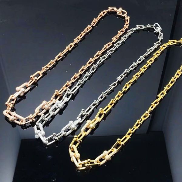 Diseñador de moda, collar con cadena en U, pulsera, pendientes, marca famosa, conjunto de colgante de diamantes para mujer, joyería de vacaciones para niñas