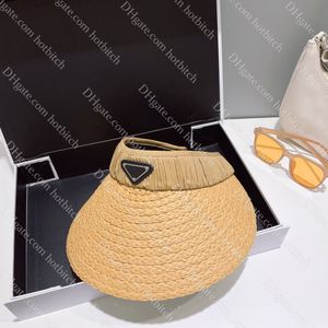 Modeontwerper Visors hoeden metalen driehoek label lege top vizier pet zomer buiten reizen strand zon hoed zonneschoenen caps