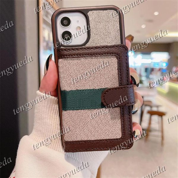 Fashion Designer Wallet Phone Pocket Cases pour iphone 14 13 12 11 pro max X Xs XR Xsmax Porte-cartes en cuir Po Pocket All-inclu245f