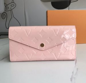 Modeontwerper portefeuilles luxe envelop portemonnees heren dames lakleren portemonnee reliëf bloem brief lange kaarthouder slanke geld clutch b