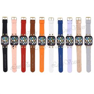 Bracelets de montre de créateur de mode pour bracelet de montre Apple 42mm 38mm 40mm 44mm série iwatch 6 5 4 3 2 bandes lettre de luxe attelle en cuir imprimé