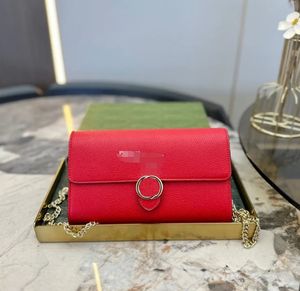 Diseñador de moda Bolso de mujer Bolso de hombro WOC Bolso Monedero Caja original Cuero genuino Cadena cruzada de alto grado de calidad