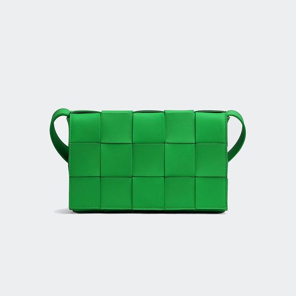 Diseñadora de moda Mujer Bolsa Mujeres Bolso de hombro Patrón de tejido de tejido Purso Caja original de cuero Cadena de carrocería de cuero genuino