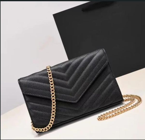 Bolso de diseñador de moda para mujer, bolso de hombro para mujer, bolso de mano, caja Original, cadena cruzada de cuero genuino, calidad de alto grado 111