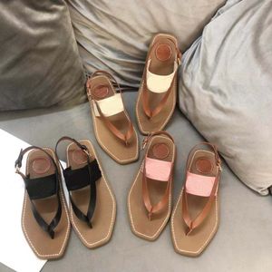 Diseñador de moda, sandalias de playa para mujer, plataforma bordada, chanclas, mocasines, zapatos planos de verano, sandalias para mujer, talla 35-42