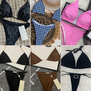 Diseñador de moda Conjunto de bikini para niñas Traje de baño clásico caliente Mujeres sexy Letras con cordones Traje de baño Señoras Casual Rhinestone Playa Traje de baño Maternidad Tangas Tankini