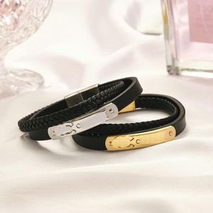 Braceuse créatrice de mode Charme bracelet délicate bijoux de luxe Nouveau bracelet de bracelet en cuir or magnétique