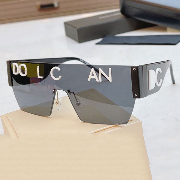 Créateur de mode femmes marque lunettes de soleil hommes femmes surdimensionné carré cadre noir miroir logo lunettes de soleil de style de mode moderne DG2233
