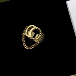 Créatrice de mode Femmes anneaux d'or Lettre diamant G Ring de chaîne Luxurys Anneau de fiançailles en argent pour femmes designers bijoux pour hommes