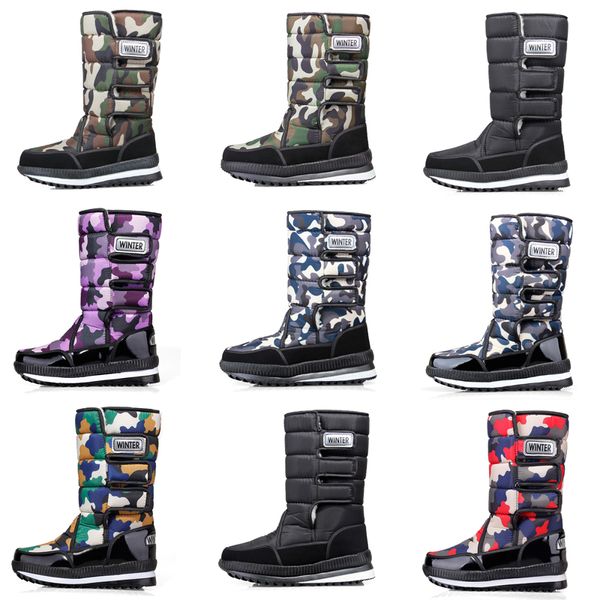 Fashion Designer Femmes Hommes Boots Black Blue Red Camo Half Boot Mens Boots d'hiver Bottes d'hiver Platform imperméables Bottises de plate-forme 36-46 Wholesale