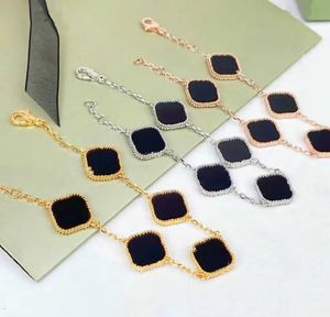 Modeontwerper dames armband merk vijf bloemarmband 18k gouden shell parel sieraden 316 roestvrijstalen doos fabriek