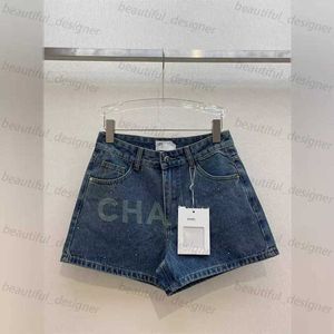 Modeontwerper dames jeans 2024 lente/zomer nieuwe modieuze meisjesbrief afdrukken diamant denim shorts voor vrouwen