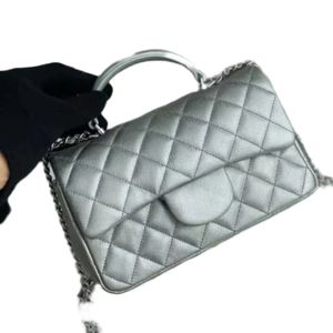 Mini sac à chaîne pour femmes de créateur de mode Caviar cuir matériel d'origine chaîne diamant vérifier sac à rabat décontracté tout sac à bandoulière à main