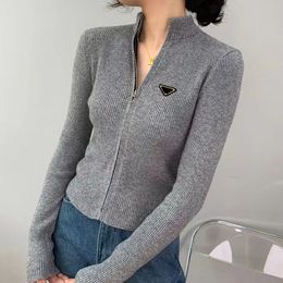 Modeontwerper dames tops tees ladietop breien teten dames vest trui met ritsen korte stijl dame jumpers shirt ontwerp s-xl-776