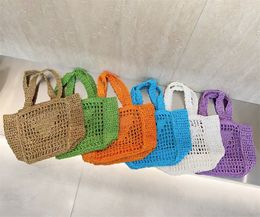 Créateur de mode femmes paille herbe fourre-tout sac designer crochet HOBO hallow out sac à main en maille sac à bandoulière pour femme