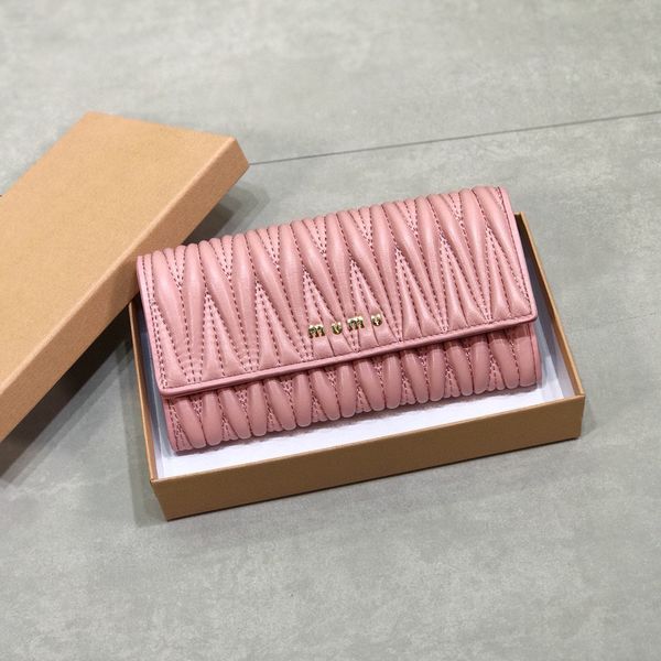 Diseñador de moda Titular de la tarjeta de billetera para mujer Pasteles de lujo Titero de crédito M Cartas Billeteras de piel Luxurys Largas con regalo de caja