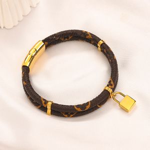 Modeontwerpers Bangle Lock Designer Sieraden Bracelet Europees merk Lederen hanger ketting Goldplated Love Letter