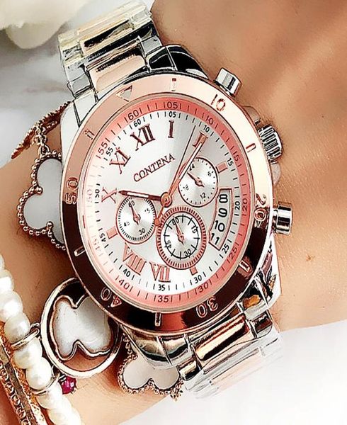 Créateurs de mode Brand Alloy Steel Rose Gold Case Women039S Quart Watch Ladies Gives de poignet Gift For Women Wrists2739924