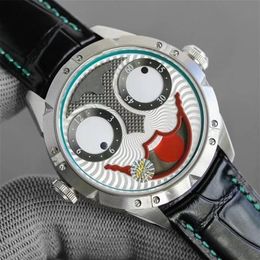 Designers de moda projetam o relógio mais recente e estranho em um estilo sério, prático, não chamativo, com alta precisão extrema 156P