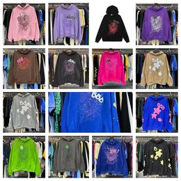 Designer Fluffy Hoodies Young Thug Men Dames Hoodie Hoogwaardige schuimprint Spider Web Grafische roze sweatshirts Y2K PULLOLLS S-2XL Designer Hoody Tracksuit A1