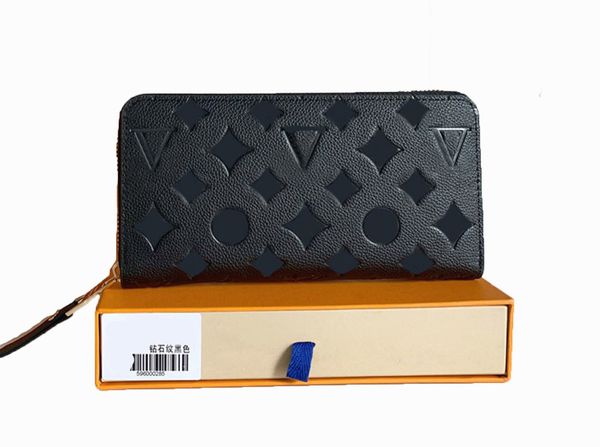 Designers de mode Zippy WALLET Hommes Femmes en cuir Zipper Portefeuilles Highs Qualité Fleurs Porte-Monnaie Sacs À Main Long Titulaire De La Carte Embrayage Original Avec Boîte 600L17a