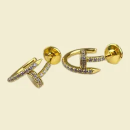 Mode diamant boucles d'oreilles bijoux de créateurs clou boucle d'oreille dames de haute qualité luxe plaqué or petite boucle d'oreille brillant exquis zh208 E4