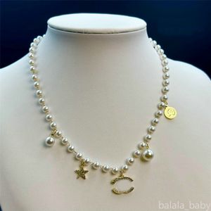 Collier en diamant pour femmes, bijoux de styliste, ras du cou, marque de perles, pendentif, cadeau de fête