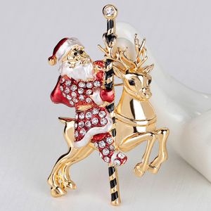 Fashion Diamond Pins Christmas Jewelry Christmas-Broches Corsage Christmas-Snowman Gift Bell Boots Hat Tree Collar Sleigh Christmas-Decorations 36 Ornements