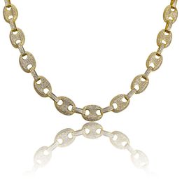 Mode Diamanten Cubaanse Link Kettingen voor Mannen Luxe Kleurrijke Crystal Chain 18K Vergulde Koper Zirkons 18 inches 22 Inches Kettingen Sieraden