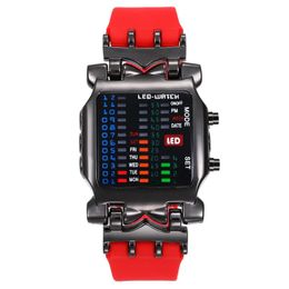 Moda Digital Watches for Men Women Creat Creat Crab Binary Led Electronic Watch Vestido de lujo Mira unisex Wallwatch Reloj 240428