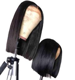 Fashion Dign 8 Inch Kant Voorsluiting Korte Pruik Groothandel Recht Menselijk Haar Bob Peruaanse Pruiken24841912279768