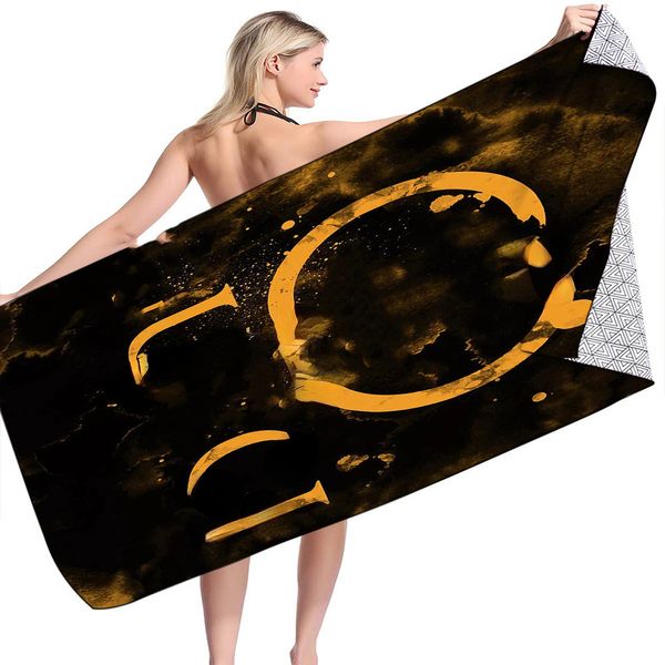 Serviette de plage imprimée à lettre de vente directe de mode Serviettes de bain drapées de siège de plage de natation imprimées