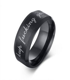 Fashion Diy sieraden paar ringen blijven neuken roestvrij staal mannen ringband titanium zilver ring vriendje man2157279