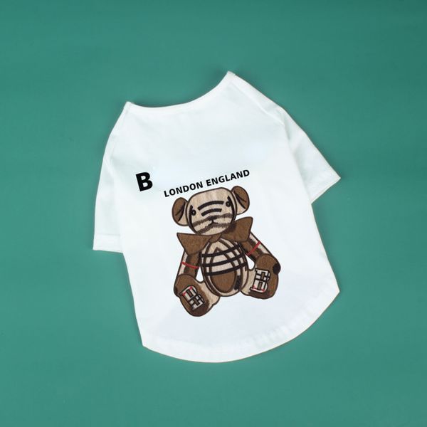 Camiseta con estampado de osos y letras de diseñador de ropa para perros a la moda para perros, ropa de talla grande, camisetas para mascotas