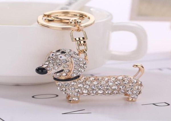 Fashion Dachshund Keychain Bag Charlet Keys Holder Jewelry para mujeres Joyas de regalos para niñas New2428660