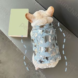 Mode chien Denim bouton veste concepteur chien chat imprimer mince gilet Schnauzer Bichon Corgi Teddy animal sweat gilet