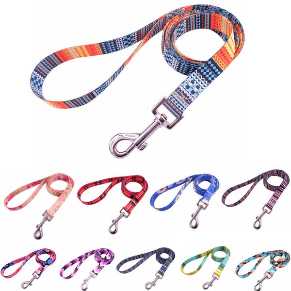 Laisses pour chiens à la mode, motif Floral Tribal bohème, laisse d'entraînement à la marche, ceinture de styliste pour chiens de petite, moyenne et grande taille, fournitures pour animaux de compagnie, 10 couleurs, 4 pieds