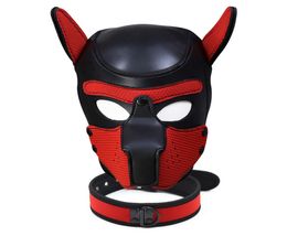 Mode Hond Masker Puppy Cosplay Volledig Hoofd voor Gewatteerde Latex Rollenspel met Oren 10 Kleur 2205234645566