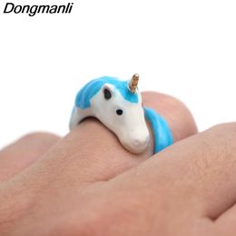 Mode- Dongmanli Leuke Paard Verstelbare Ring Kleur Emaille Glazuur Mooie Ring voor Vrouwen Gift Dropshipping